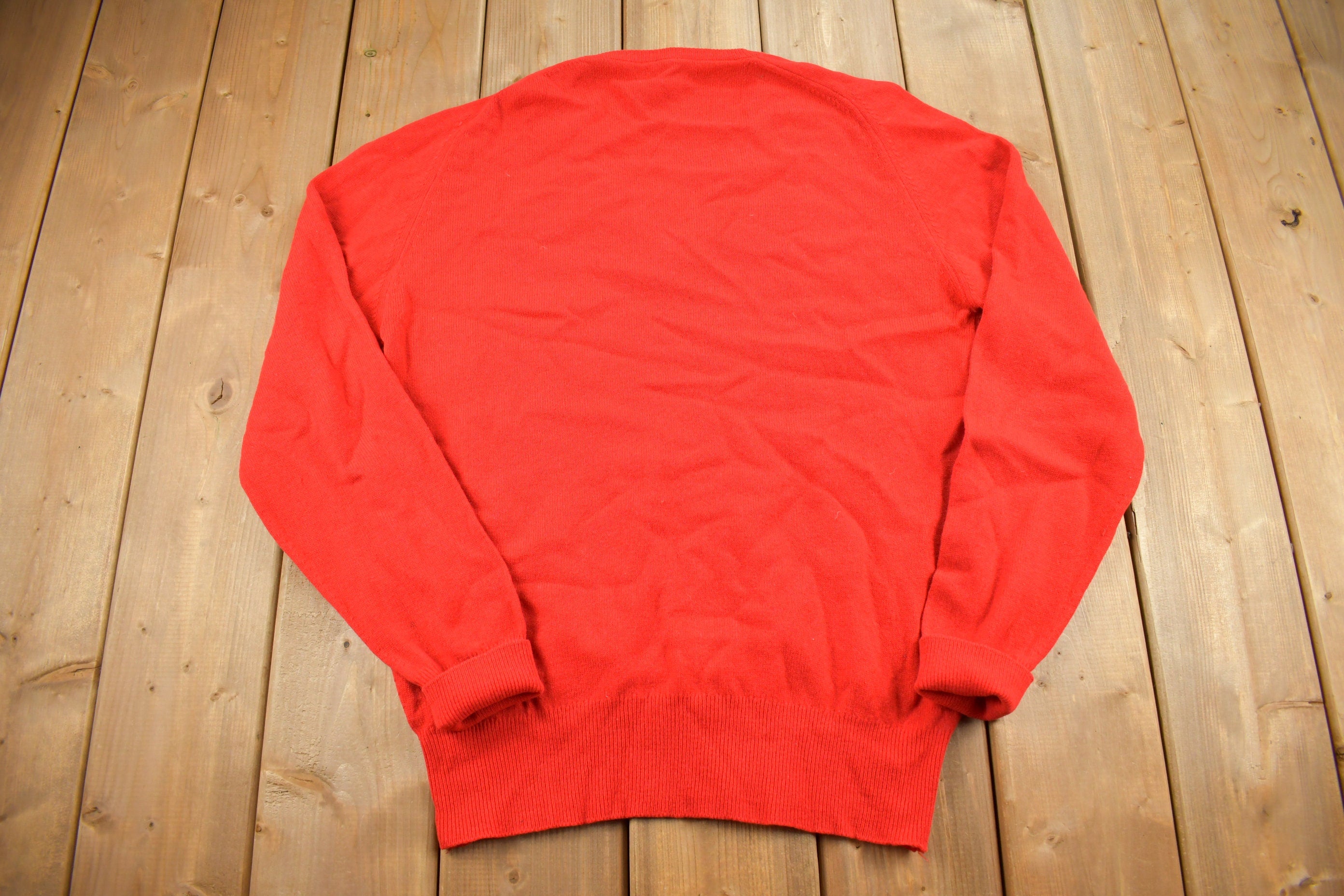 Vintage 1980s St Michael Pure New Wool Knit V-Neck Sweater