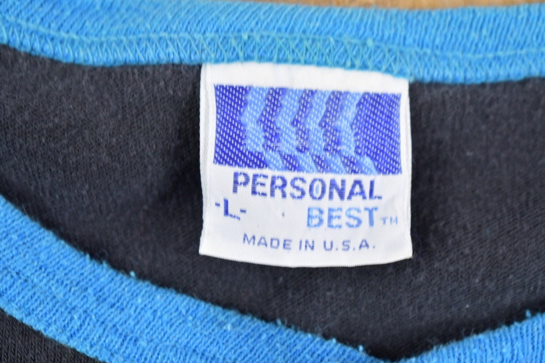 Vintage 1980s Personal Best Striped T Shirt