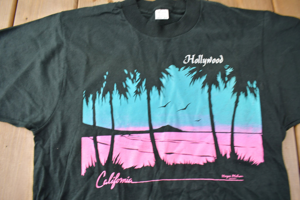 Vintage 1990s Hollywood California Souvenir Travel T Shirt Made In USA