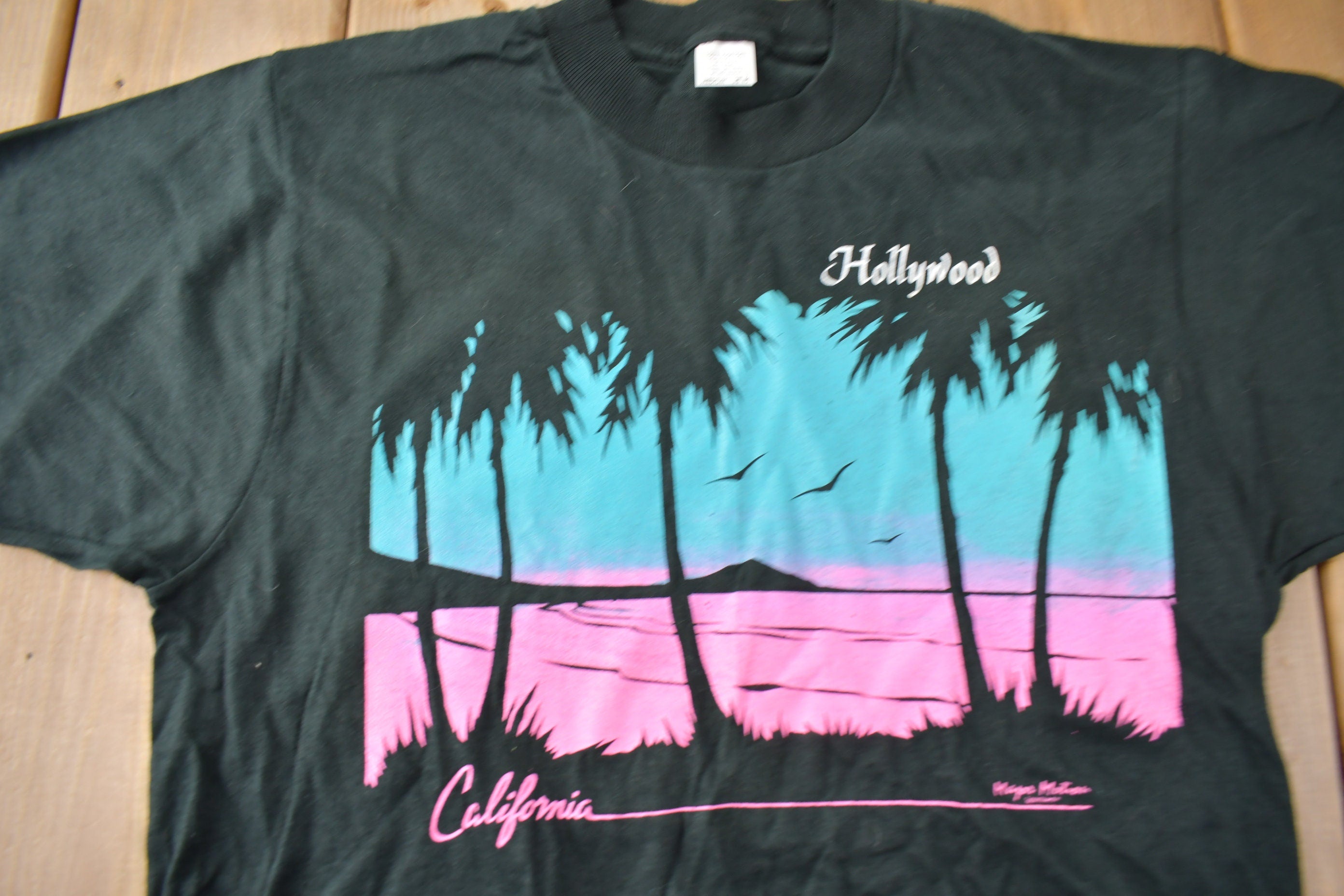 Vintage 1990s Hollywood California Souvenir Travel T Shirt Made In USA