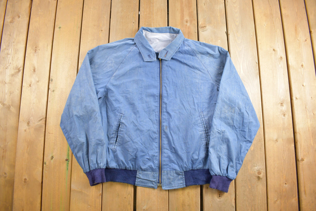 Vintage 1960s Blank Windbreaker Jacket  Harrington  True Vintage  Made In USA  1950s Jacket  60s Jacket