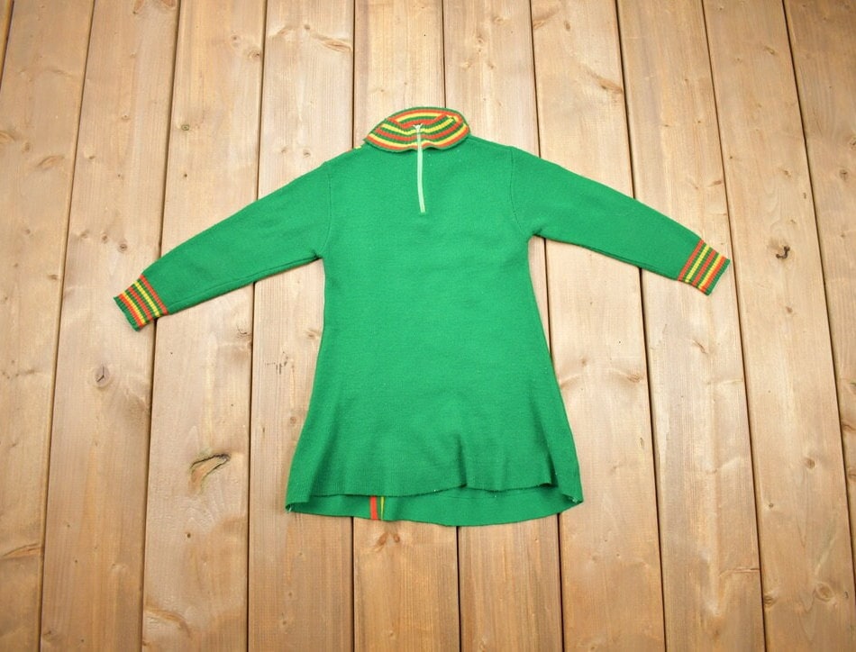 Vintage 1970s Zip Up Shirt Dress