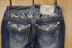 Vintage Deadstock Y2K Miss Me Bedazzled Low Rise Jeans Women's Size 26x31