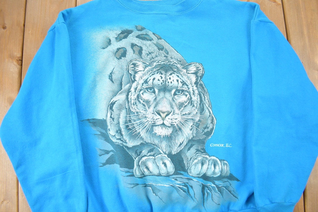 Vintage 1980s Jaguar Crewneck Sweater / 80s Crewneck / Jaguar Sweater / Streetwear / Made In Canada / Animal Theme /