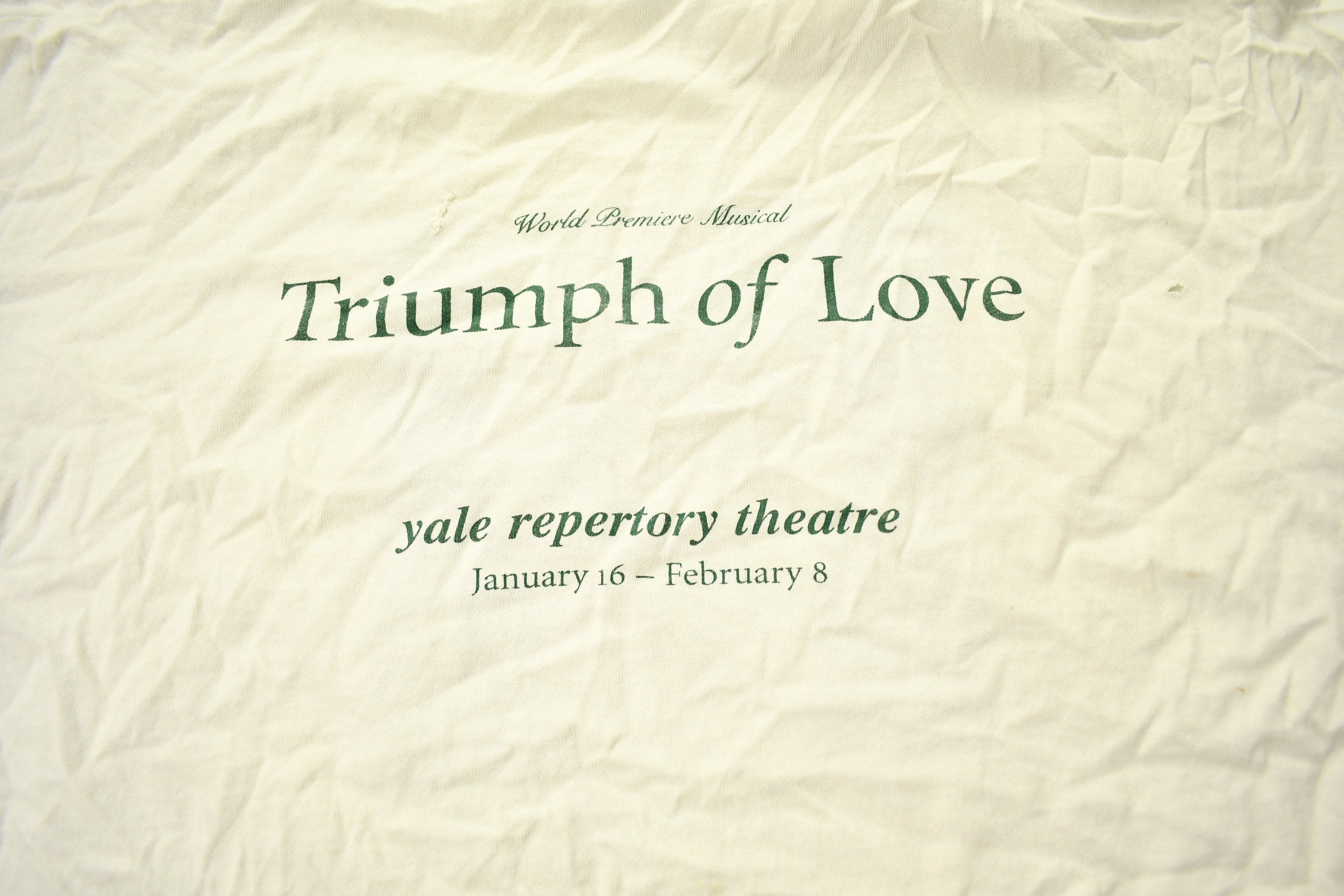 Vintage 1990s The Triumph Of Love Yale Repertory Theatre T-Shirt  Single Stitch  Americana  Yale University  Distressed