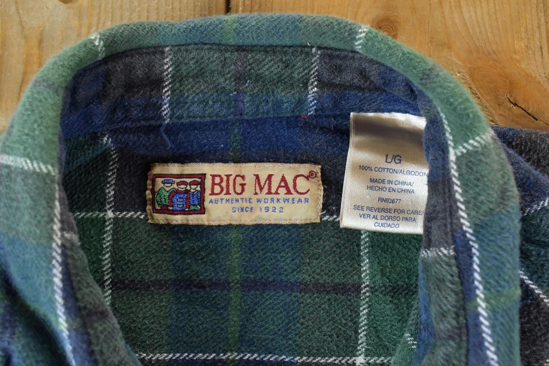 Vintage 1990s Big Mac Plaid Heavy Flannel Button Up Shirt /