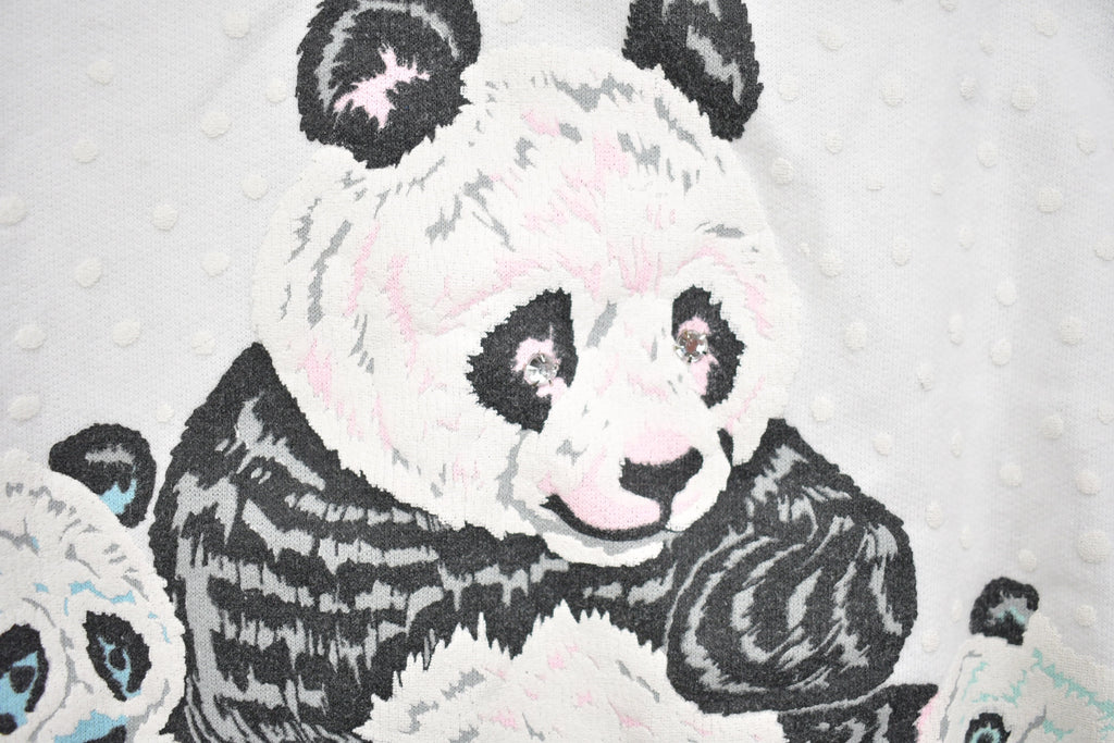 Vintage 1990s Panda Theme Rhinestone Crewneck Sweater