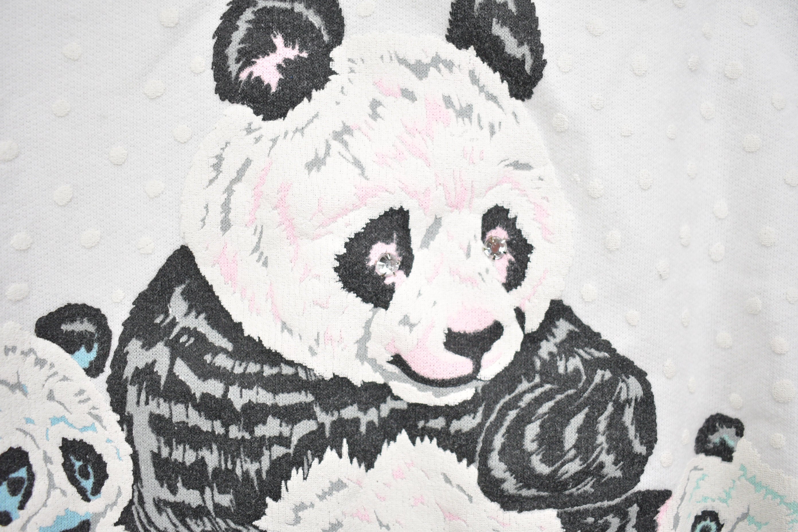 Vintage 1990s Panda Theme Rhinestone Crewneck Sweater