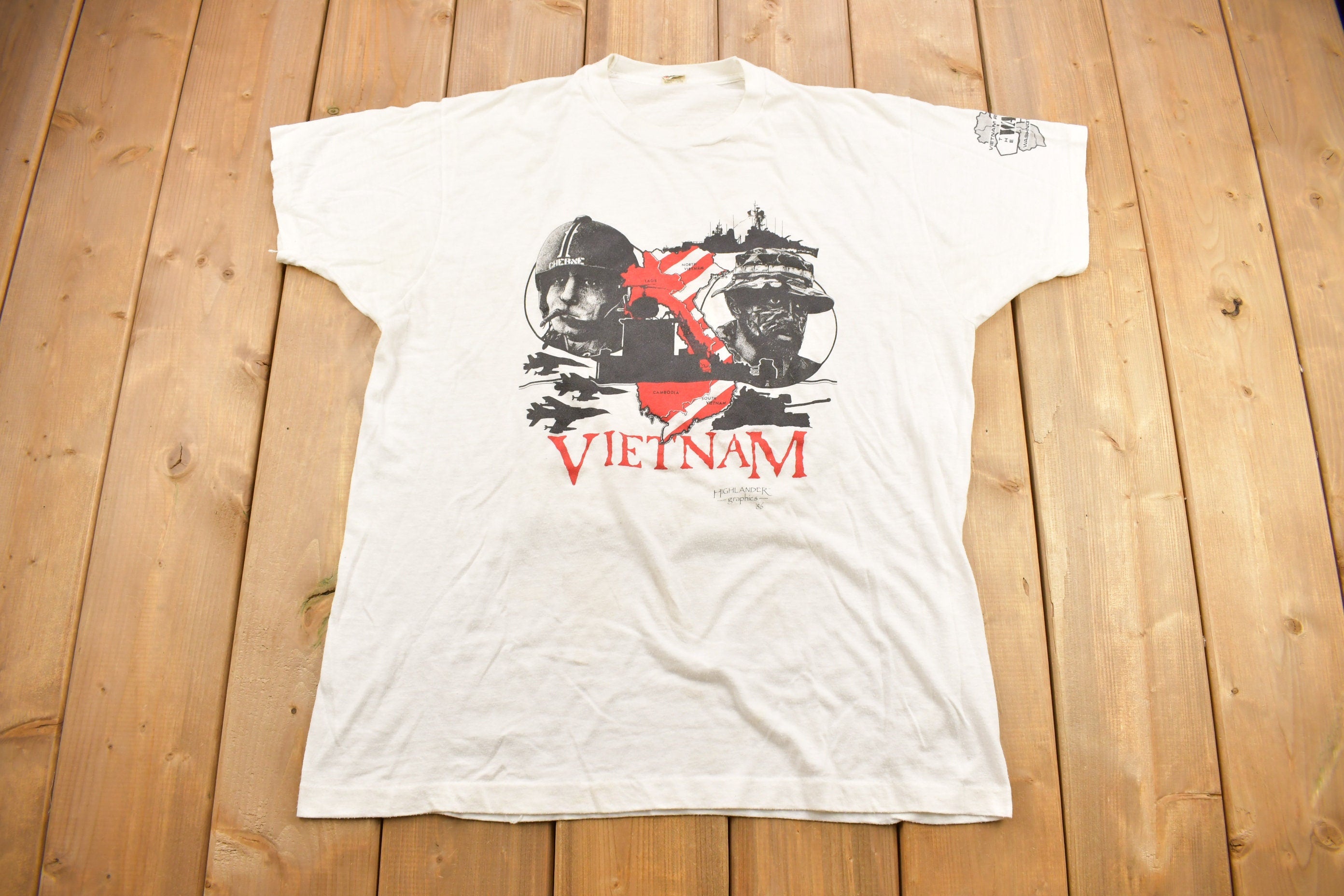 Vintage 1986 Vietnam Rememberance Graphic T Shirt