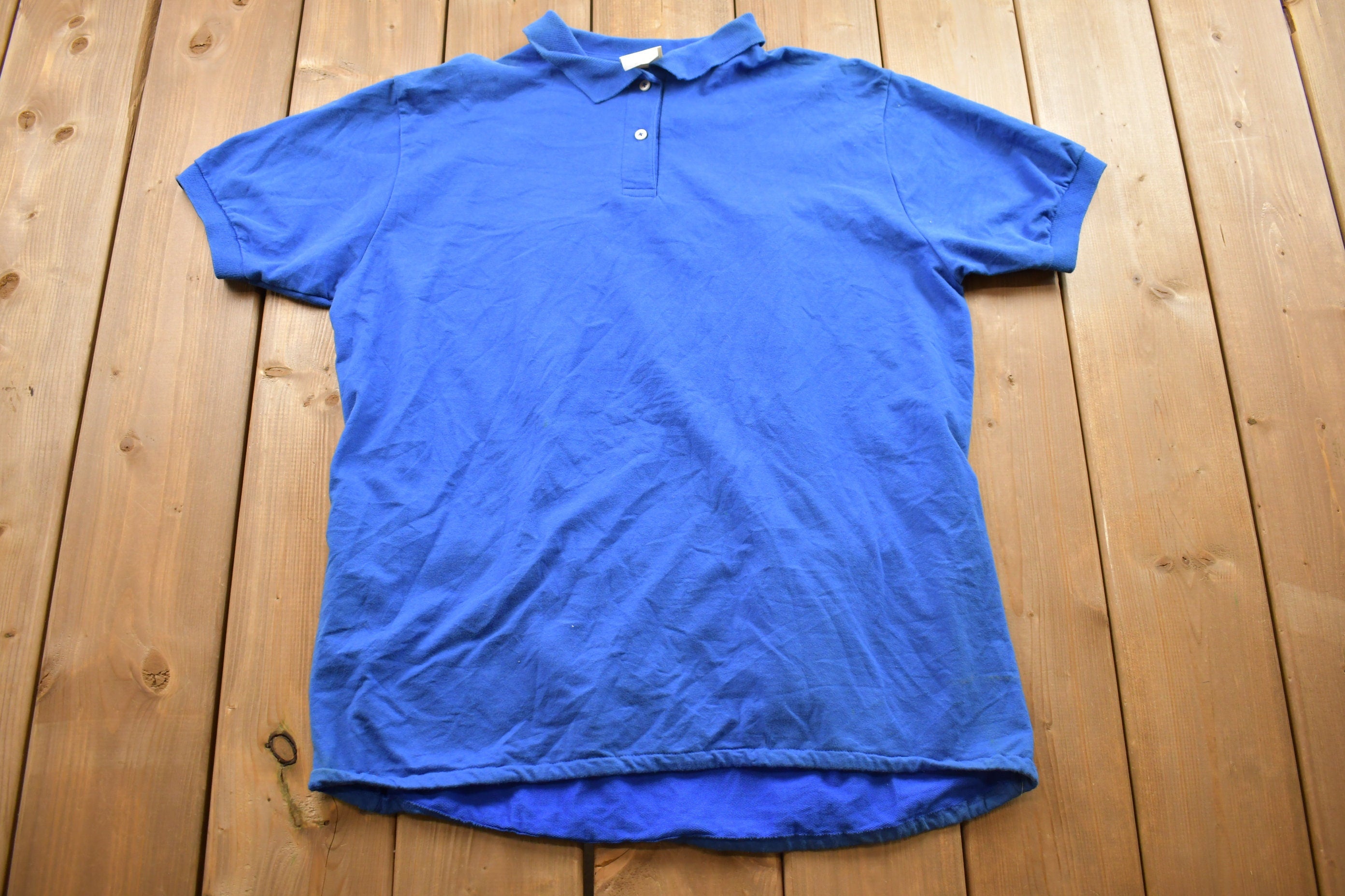 Vintage 1990s Blank L.L. Bean Button Collar Tee