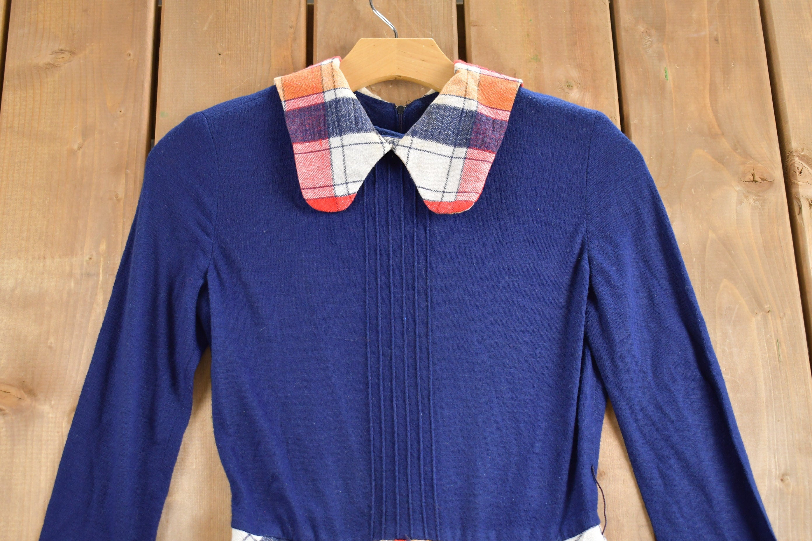 Vintage 1970s & Wool Plaid Dress