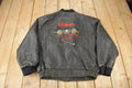 Vintage 1990s Wilson Golf & Tennis Team Embroidered Leather Bomber Jacket Size 46
