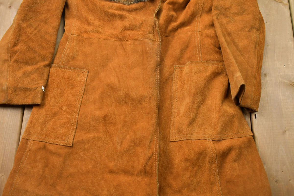 Vintage 1980s Fur Leather Coat