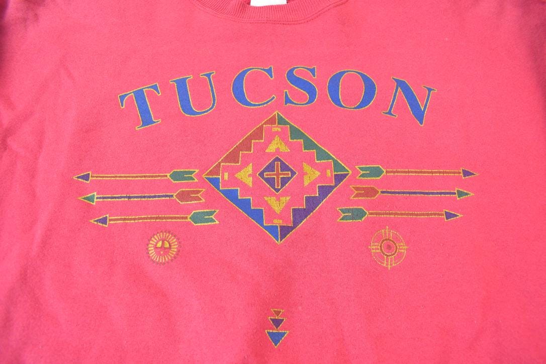 Vintage 1990s Tucson Souvenir Travel Crewneck Hanes Sweatshirt Made In USA