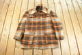 Vintage 1980s Montgomery Ward Sherpa Lined Wool Flannel Shirt Jacket Men's M