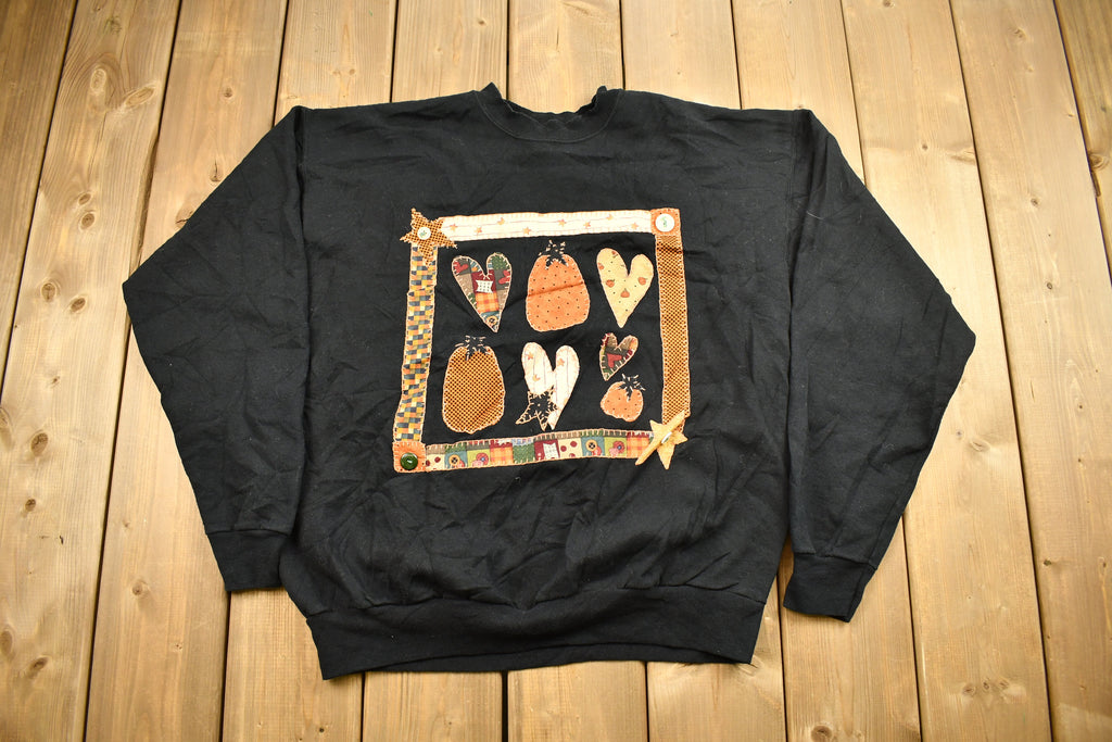 Vintage 1990s Cute Patchwork Crewneck Sweater