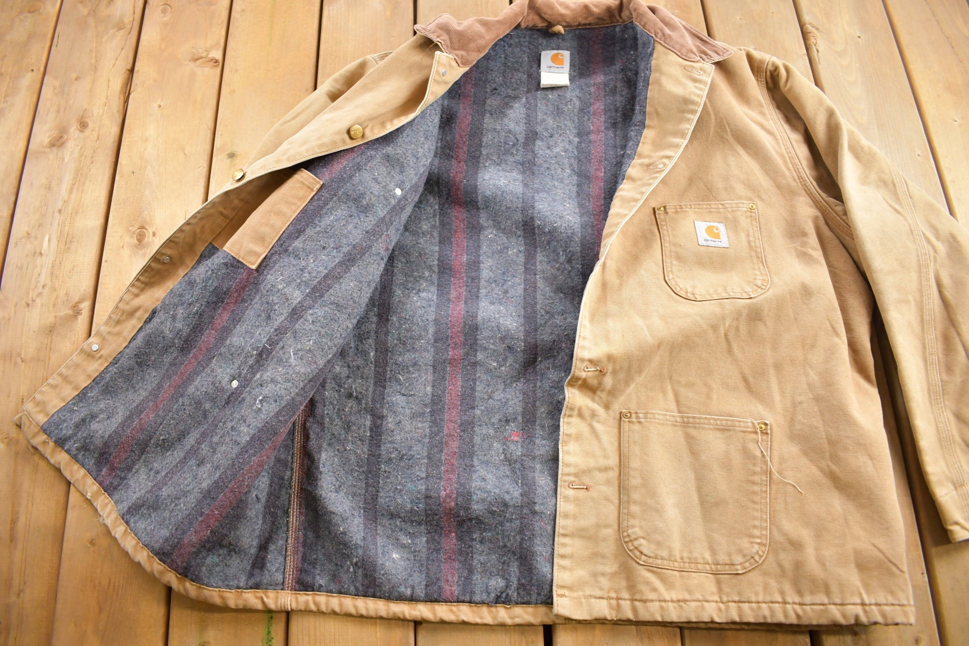 Vintage 1980s Carhartt Blanket Lined Chore Coat
