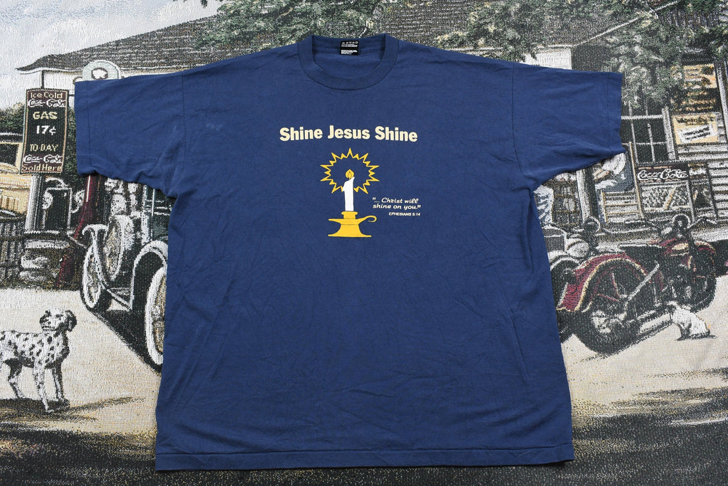 Vintage 1990s Shine Jesus Shine Religious Graphic T Shirt