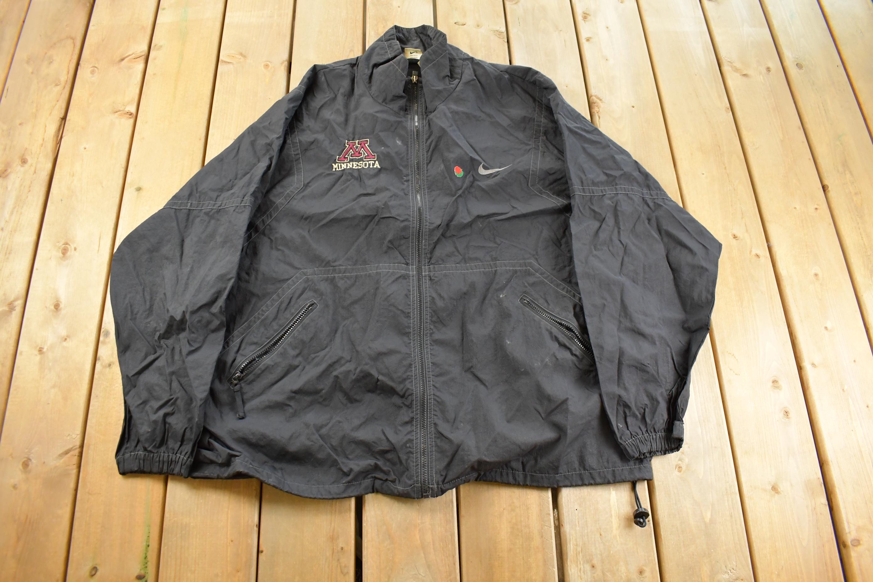 Vintage 1990s University of Minnesota Nike Full Zip Windbreaker Men's 2XL