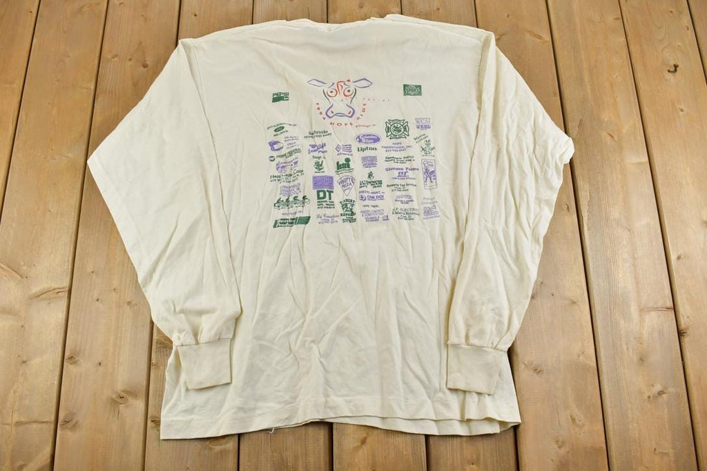 Vintage 1994 GHope Ride Biking Cow Souvenir Long Sleeve T-Shirt