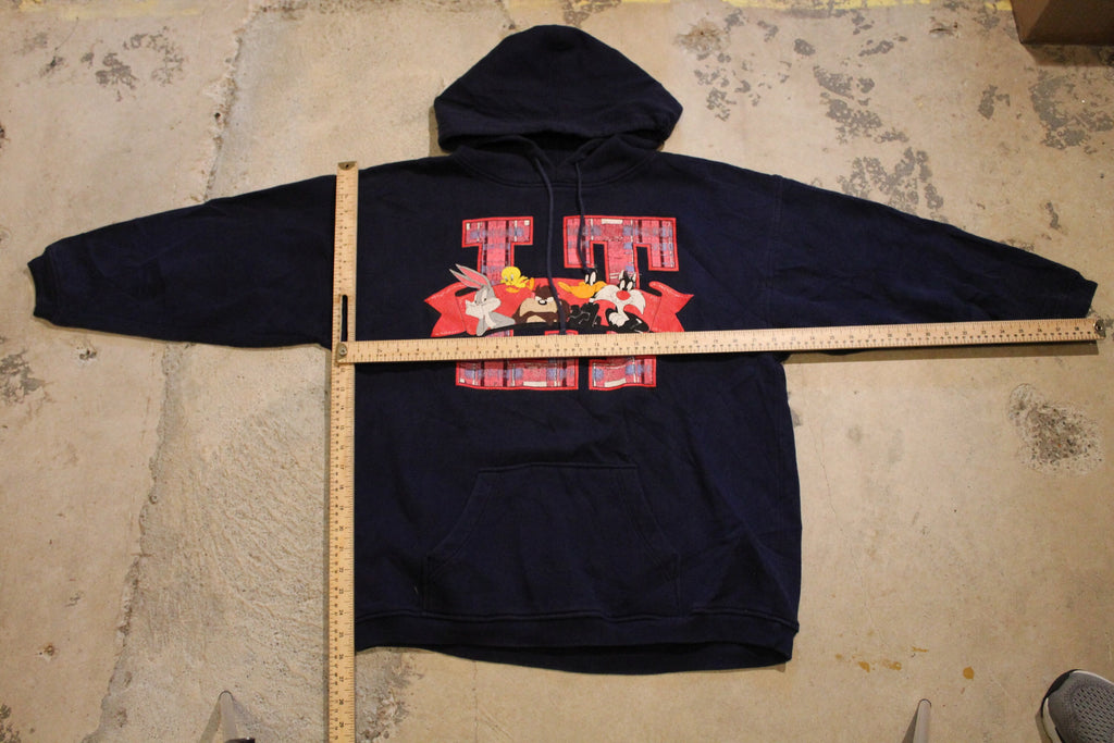 Vintage 1990s Looney Tunes Hoodie / Vintage Looney Tunes Sweater / Warner Bros / Athletic Pull Over / TV & Movie Promo / Bugs Bunny