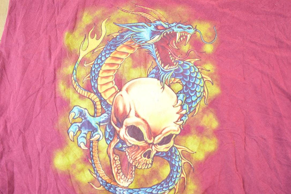 Vintage Y2K Dragon Skull Harbour Bay Sport Souvenir Tank Top Men's XL