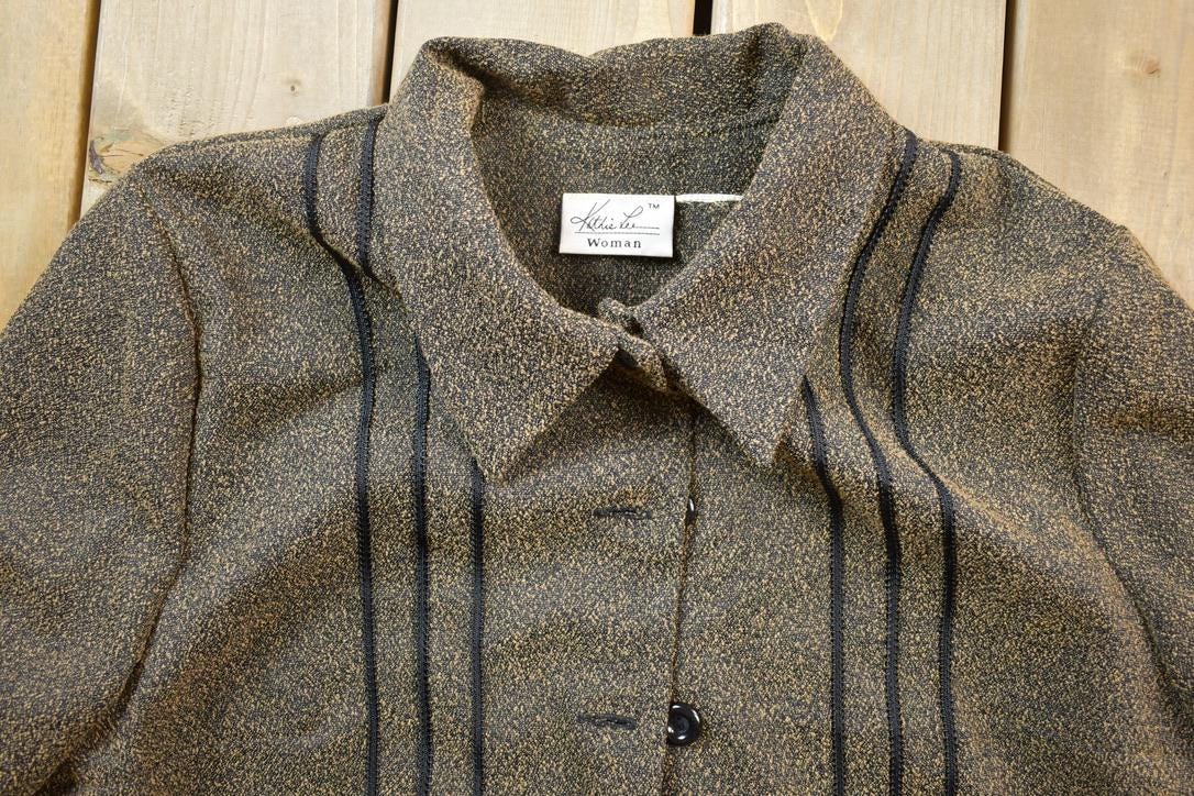 Vintage 1990s Kathy Lee Woman Knit Button Up Dinner Jacket