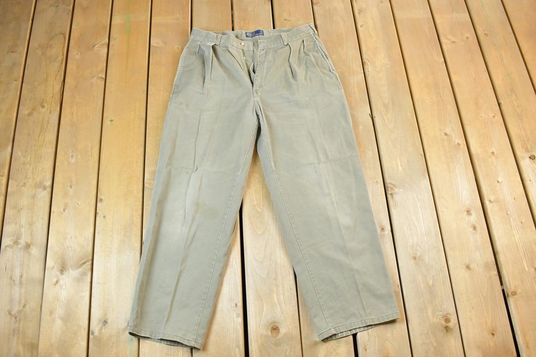 Vintage 1990s Ralph Lauren Polo Chino Khakis Size 32 Made In USA