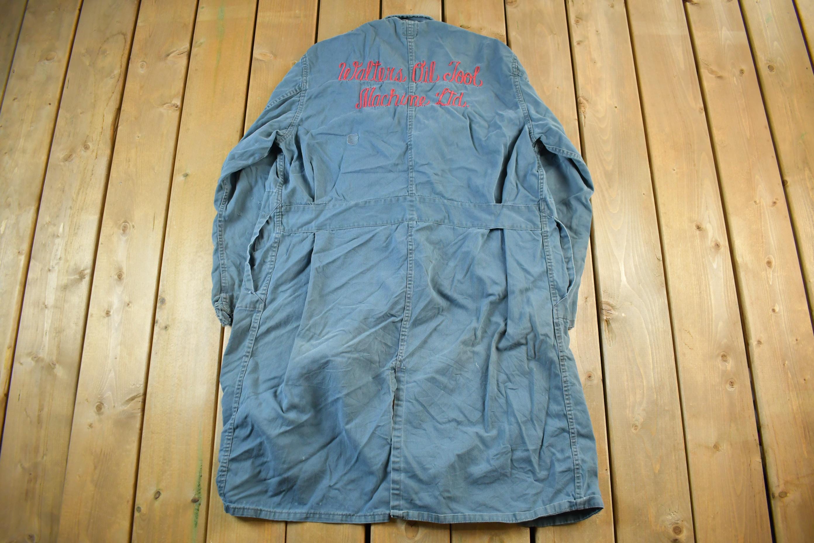 Vintage 1950s 1960s Reynolds Garage Mechanic Shop Coat Light Jacket Men's 44