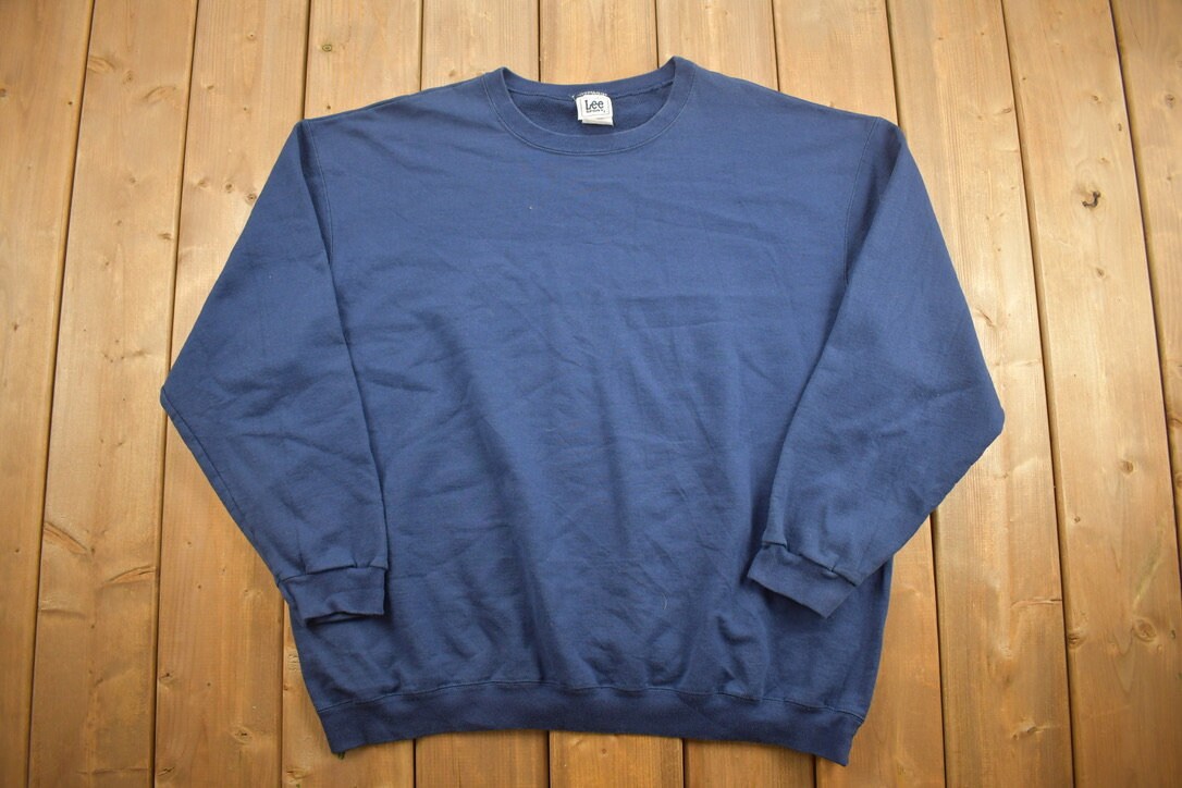 Vintage 1990s Lee Sport Blank Navy Crewneck Sweatshirt