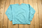 Vintage 1990s Turquoise Blank Pro Player Crewneck Sweatshirt