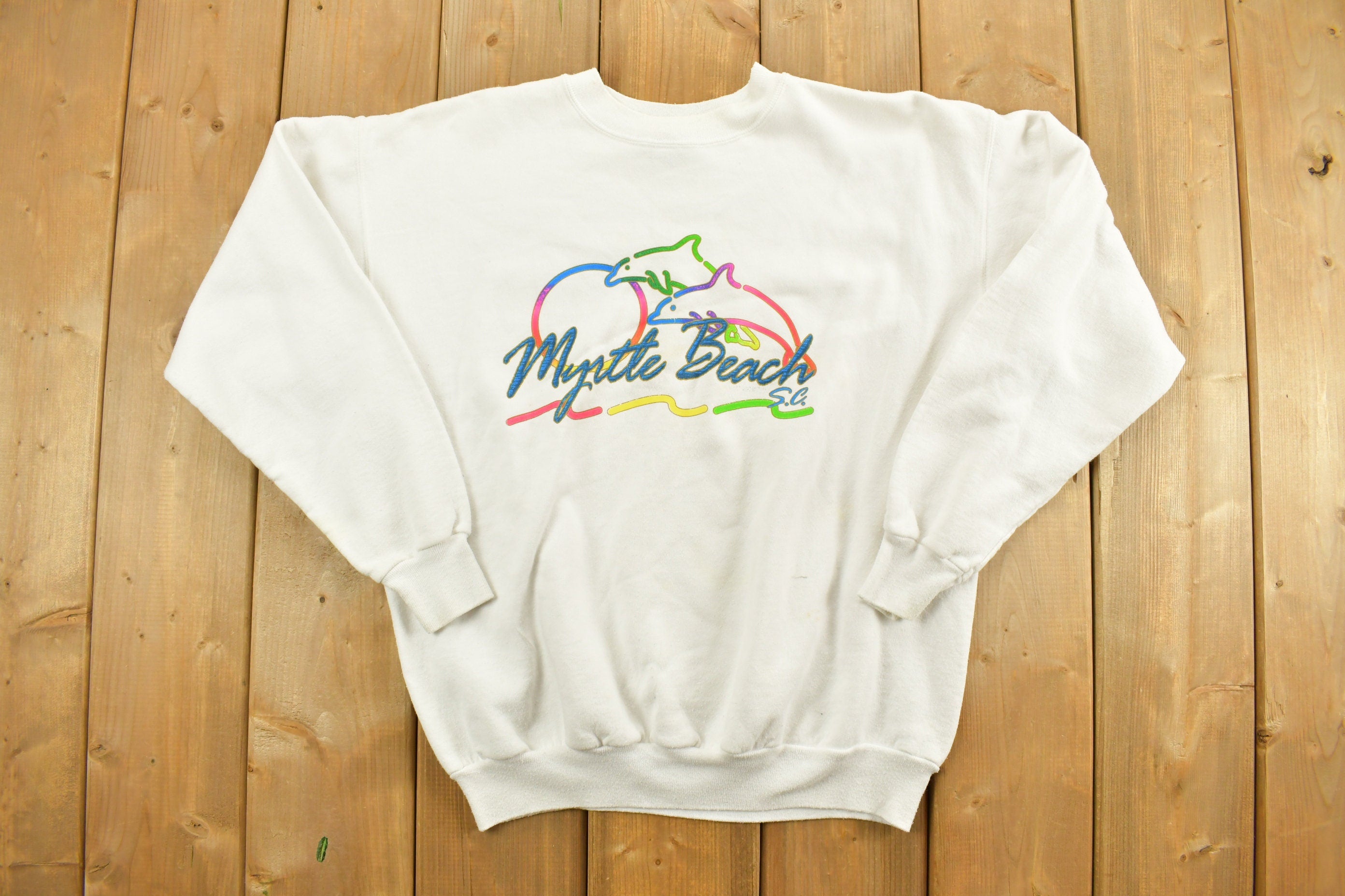Vintage 1990s Myrtle Beach Dolphin Crewneck Sweatshirt