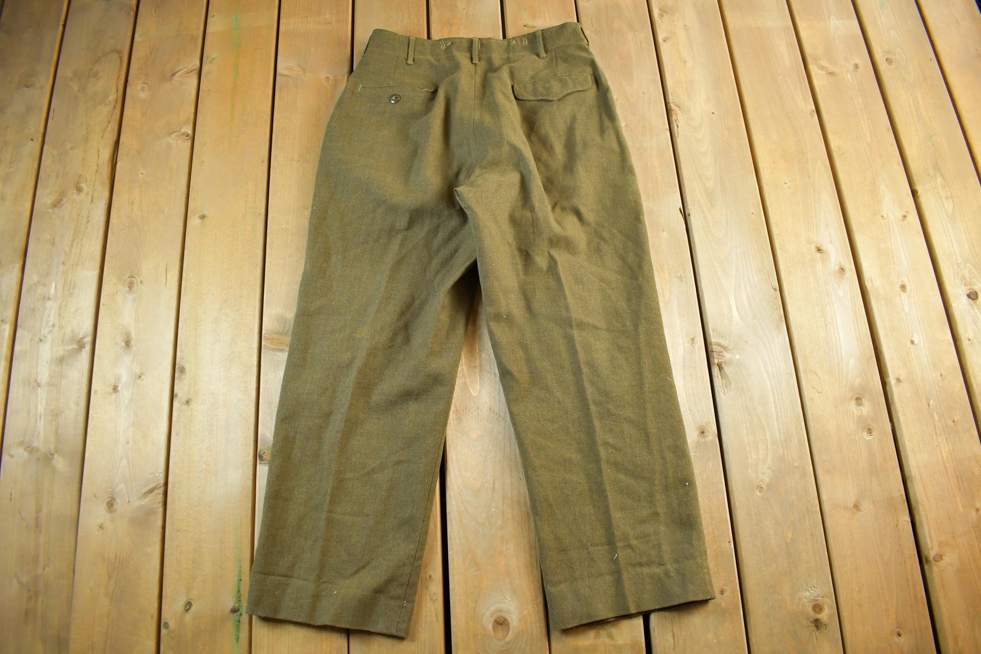 Vintage 1950s 1960s Military Wool Field Combat Pants Size 31 x 28