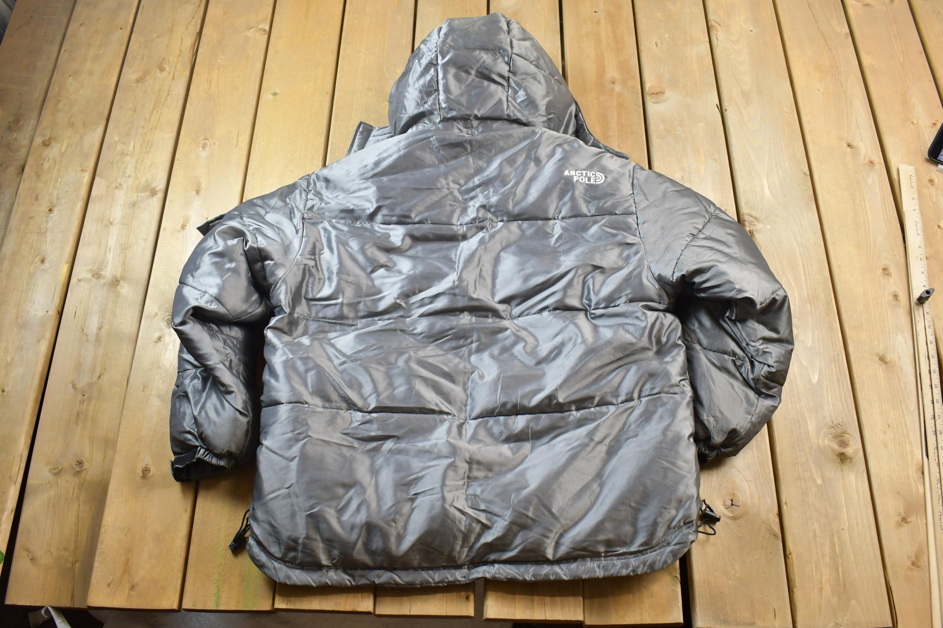 Vintage 1990s America Arctic Pole Silver Puffer Long Ski Snowboard Jacket