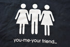 Vintage Y2K You Me Your Friend Stick Figures Graphic T-Shirt