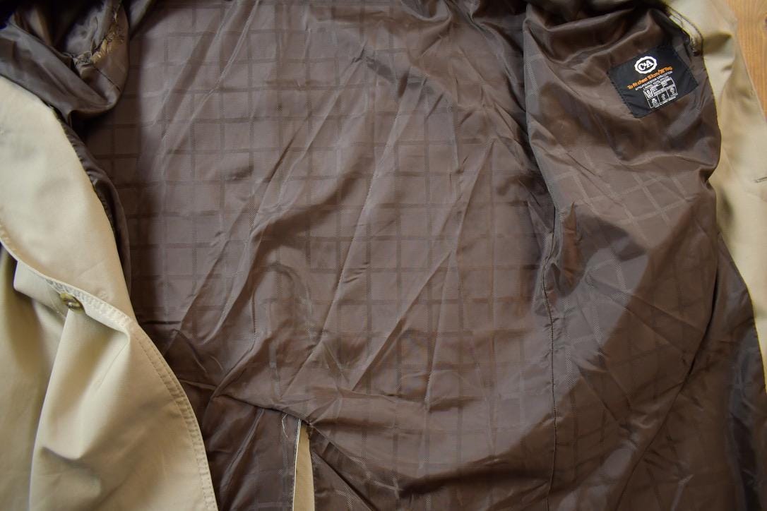 Vintage 1990s C&A Made in England Single Breasted Trench Coat - 38R