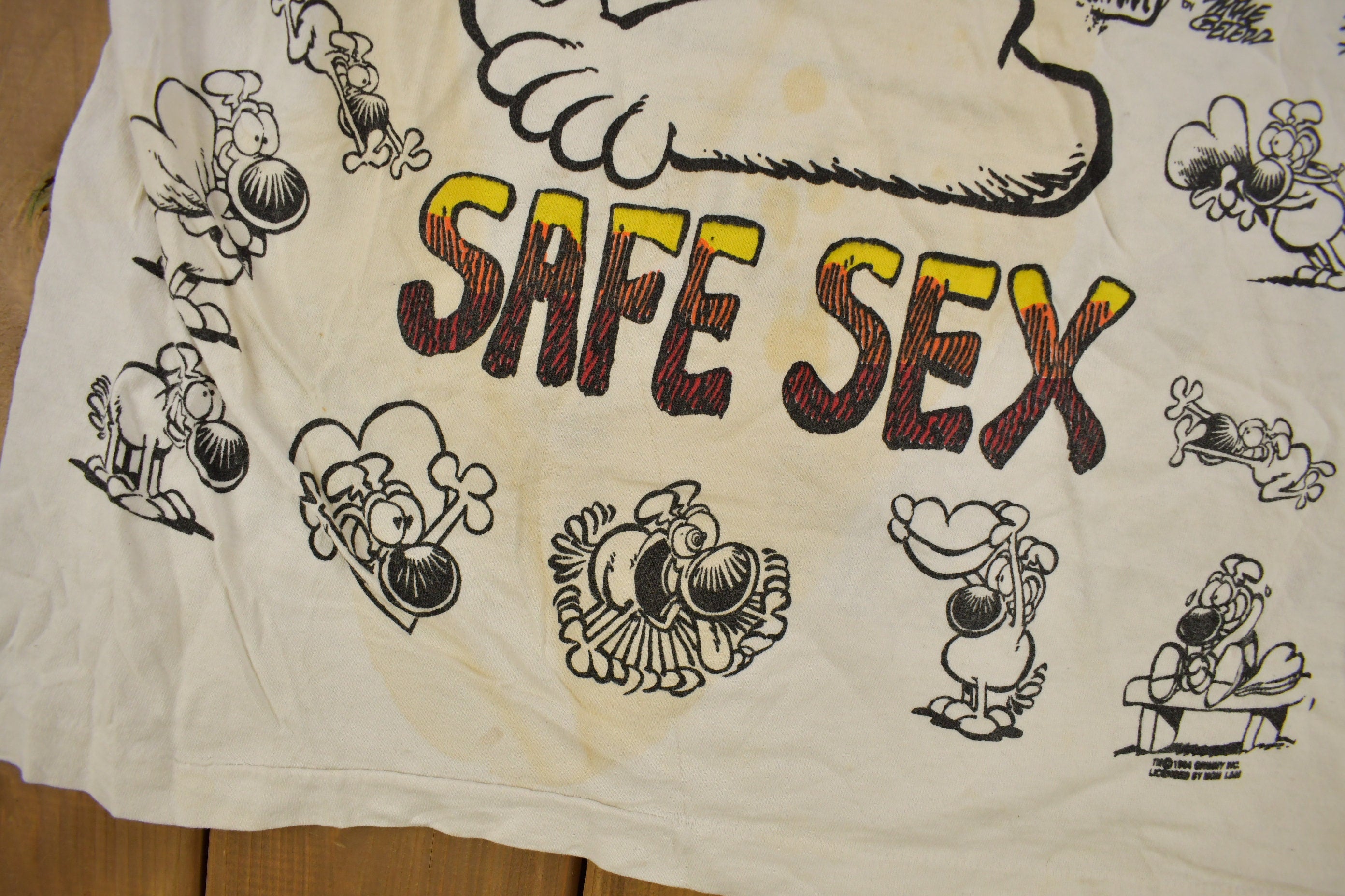 Vintage 1994 Mother Goose & Grimm All Over Print Cartoon Promo T-Shirt