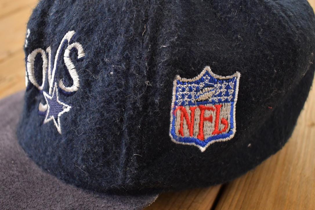 Vintage 1990s Dallas Cowboys NFL Snapback Leather Brim Dad Hat