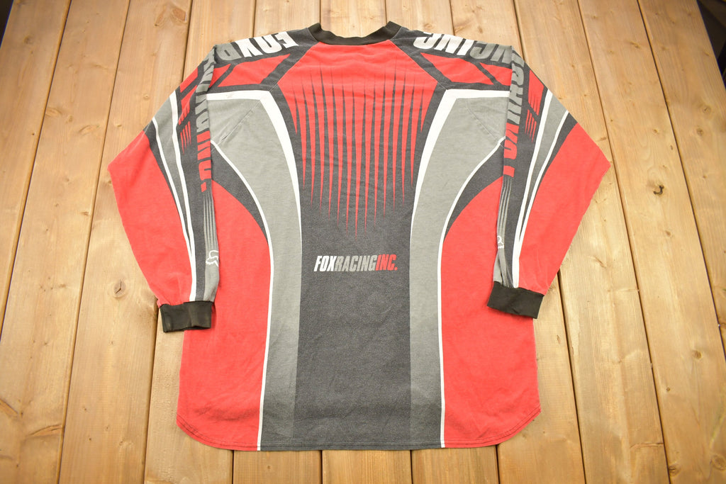 Vintage 1990s Fox Racing All Over Print Graphic Long Sleeve Shirt