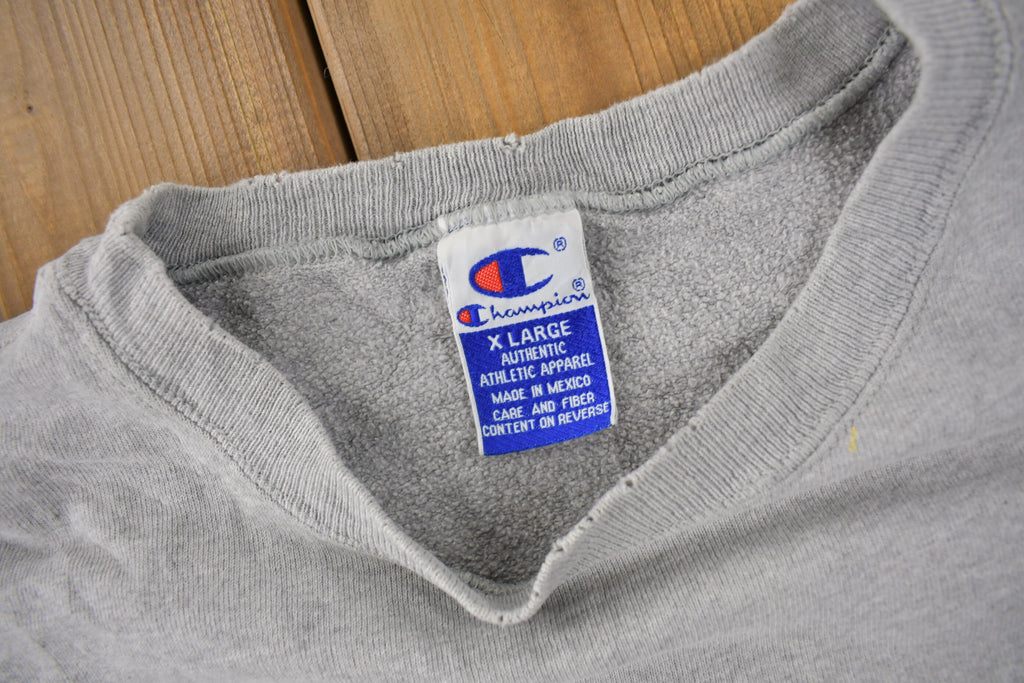 Vintage 1990s Champion Small Logo Embroidered Crewneck Sweatshirt Size XL
