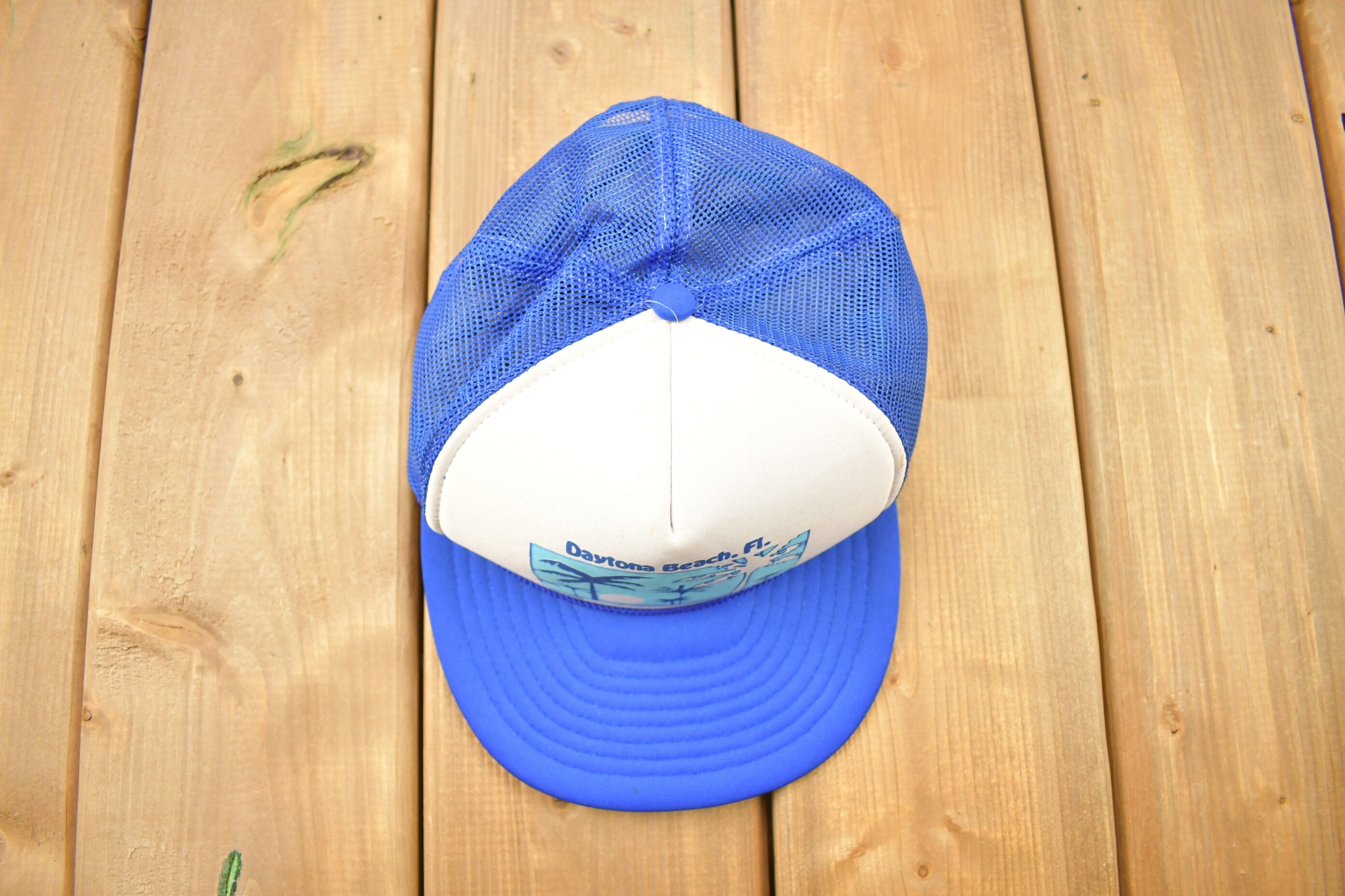 Vintage 1990s Daytona Beach Florida Souvenir Trucker Hat