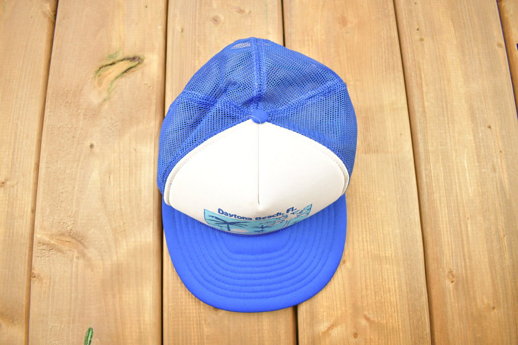 Vintage 1990s Daytona Beach Florida Souvenir Trucker Hat /