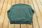 Vintage 1990s Bobbie Brooks Double Collar Embroidered Plants Cute Crewneck Sweater Mens