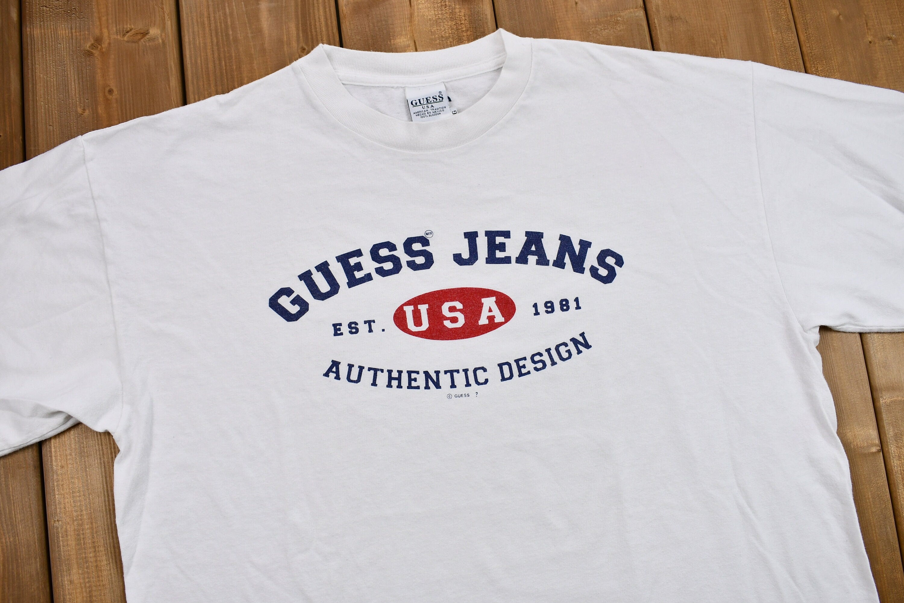Vintage 1990s Guess Jeans USA Graphic T-Shirt