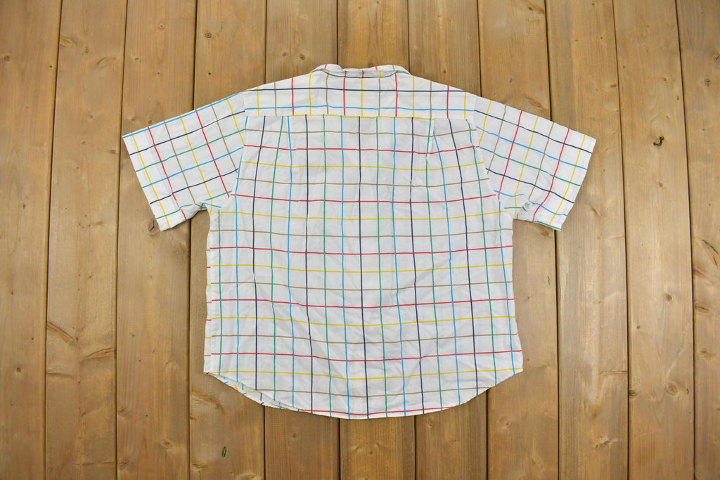 Vintage 1980s Rainbow Striped Button Up Shirt