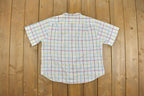Vintage 1980s Rainbow Striped Button Up Shirt