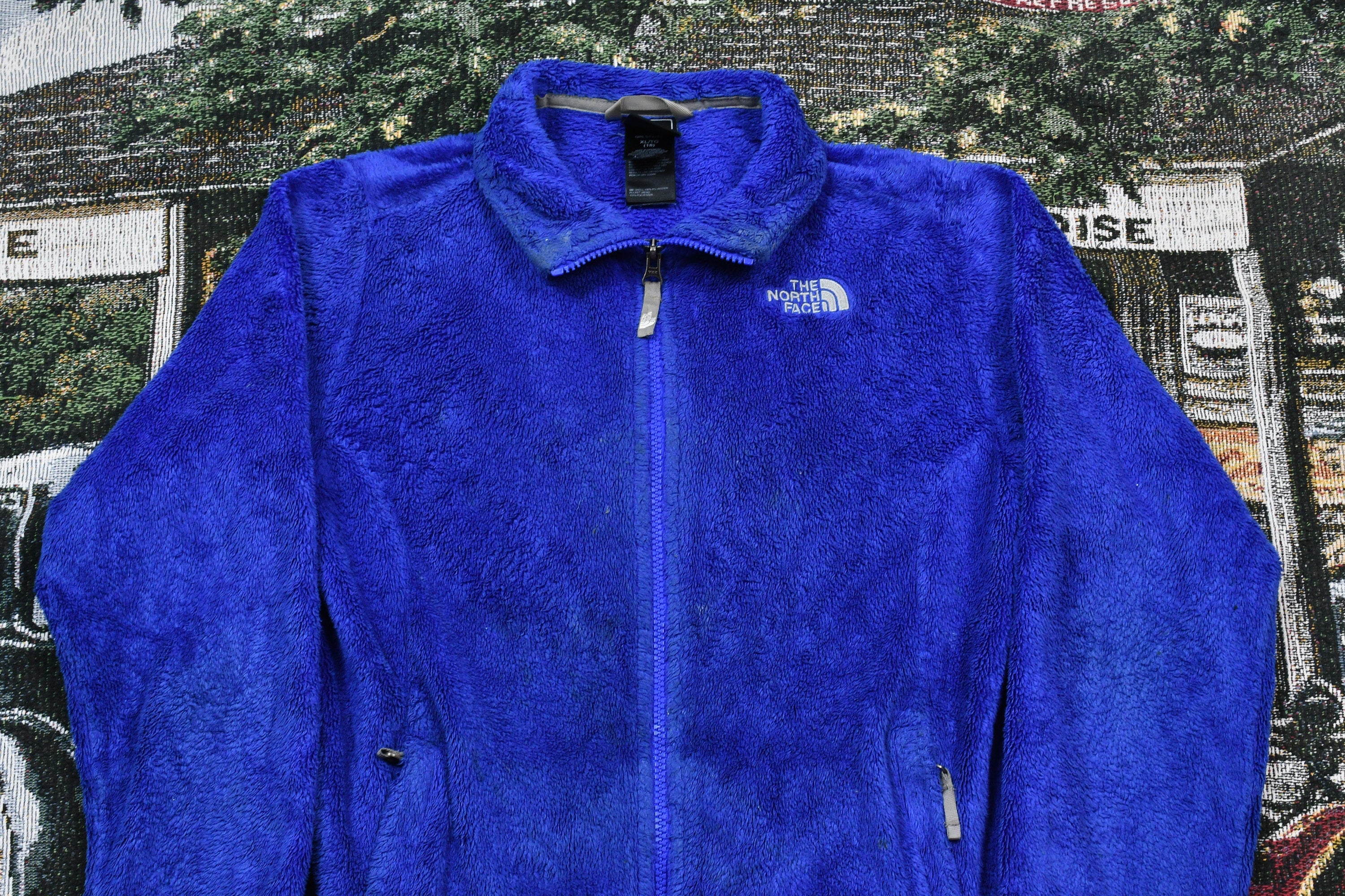 Vintage 1990s The North Face Full Zip Fuzzy Pile Fleece Sweater