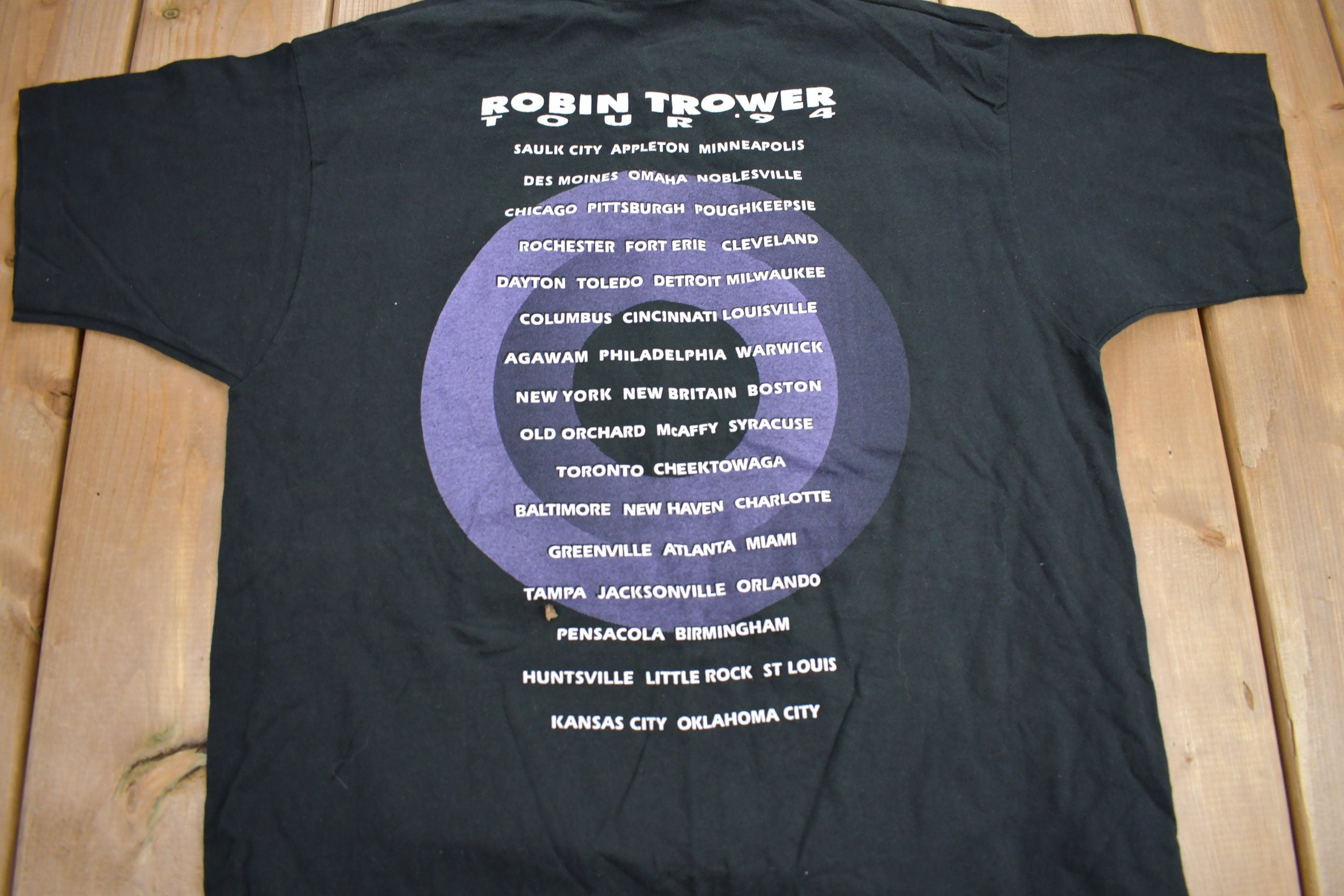 Vintage 1994 Robin Trower 20th Century Blues Tour T-shirt