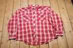 Vintage 1990s GS Sport Western Plaid Button Up Shirt