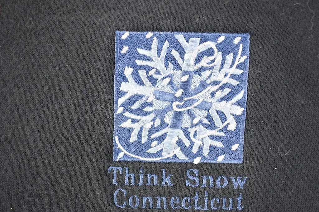 Vintage 1990s Think Snow Connecticut Snowflake Crewneck Sweatshirt